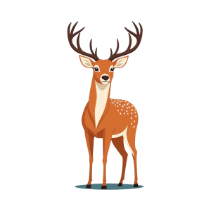 deer, stag, buck, animal, wildlife, nature, cartoon, graphic, mammal, woodland, cutout